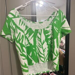 Lilly Pulitzer for Target Green Leaf Crop Top
